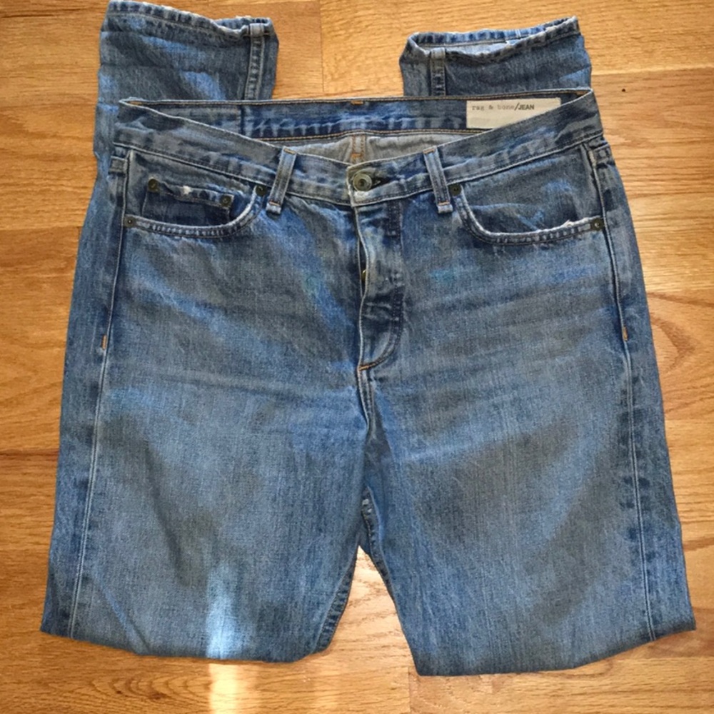 rag & bone Light Blue Straight Jeans